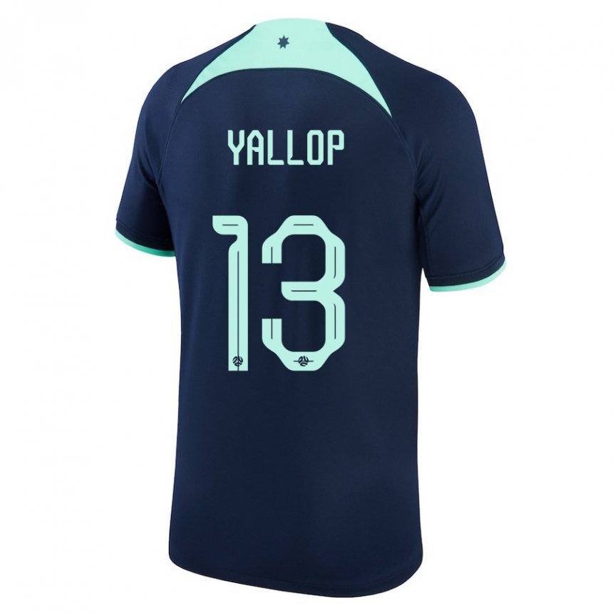 Hombre Camiseta Australia Tameka Yallop #13 Azul Oscuro 2ª Equipación 22-24 La Camisa