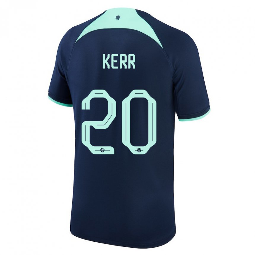 Hombre Camiseta Australia Sam Kerr #20 Azul Oscuro 2ª Equipación 22-24 La Camisa