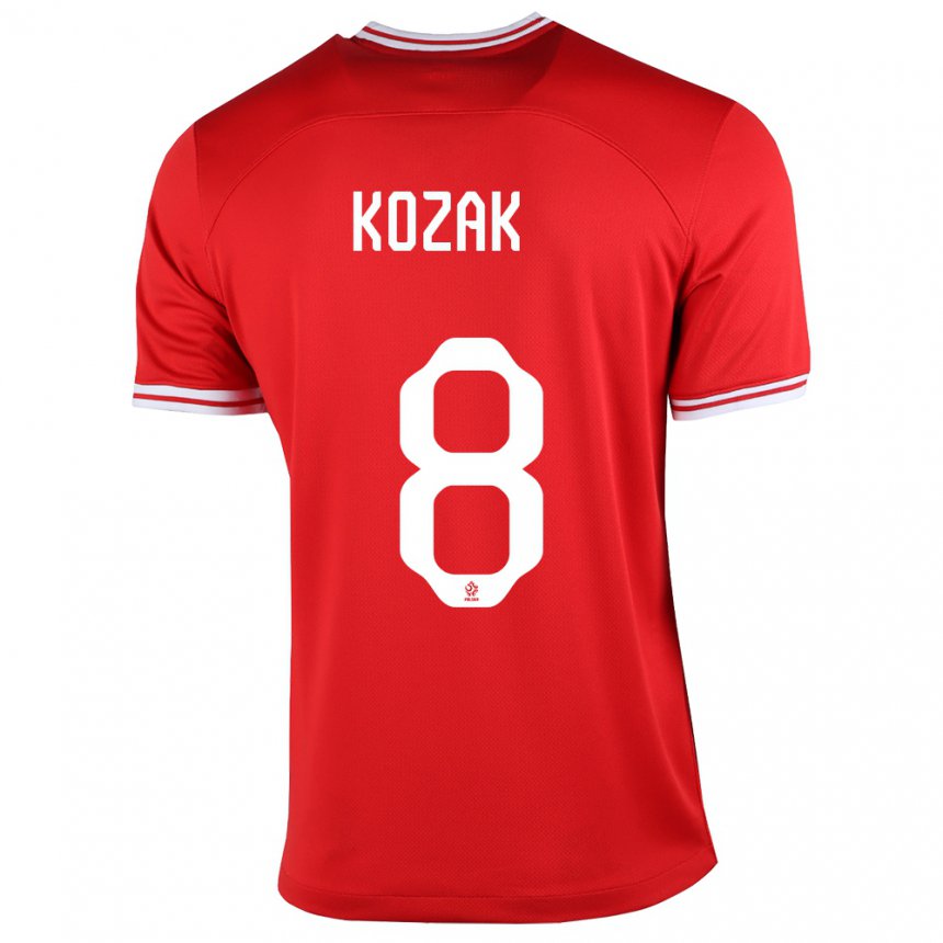 Hombre Camiseta Polonia Kinga Kozak #8 Rojo 2ª Equipación 22-24 La Camisa