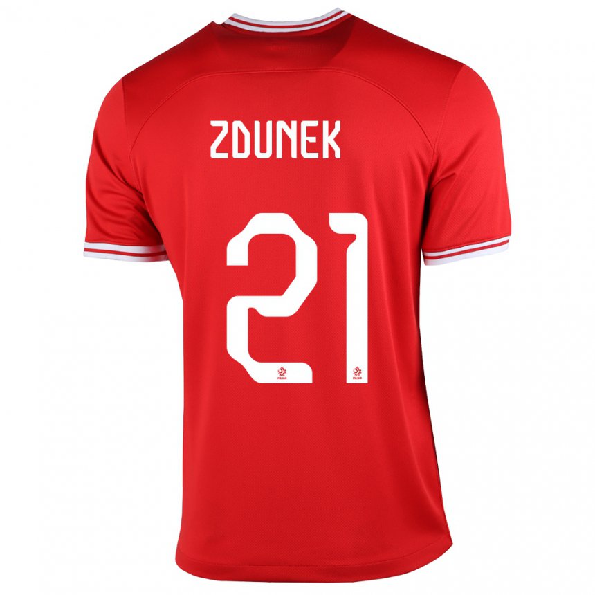 Hombre Camiseta Polonia Emilia Zdunek #21 Rojo 2ª Equipación 22-24 La Camisa