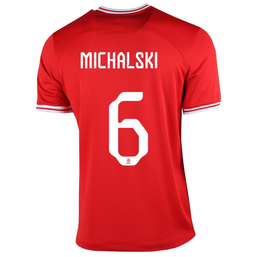 Hombre Camiseta Polonia Szymon Michalski #6 Rojo 2ª Equipación 22-24 La Camisa