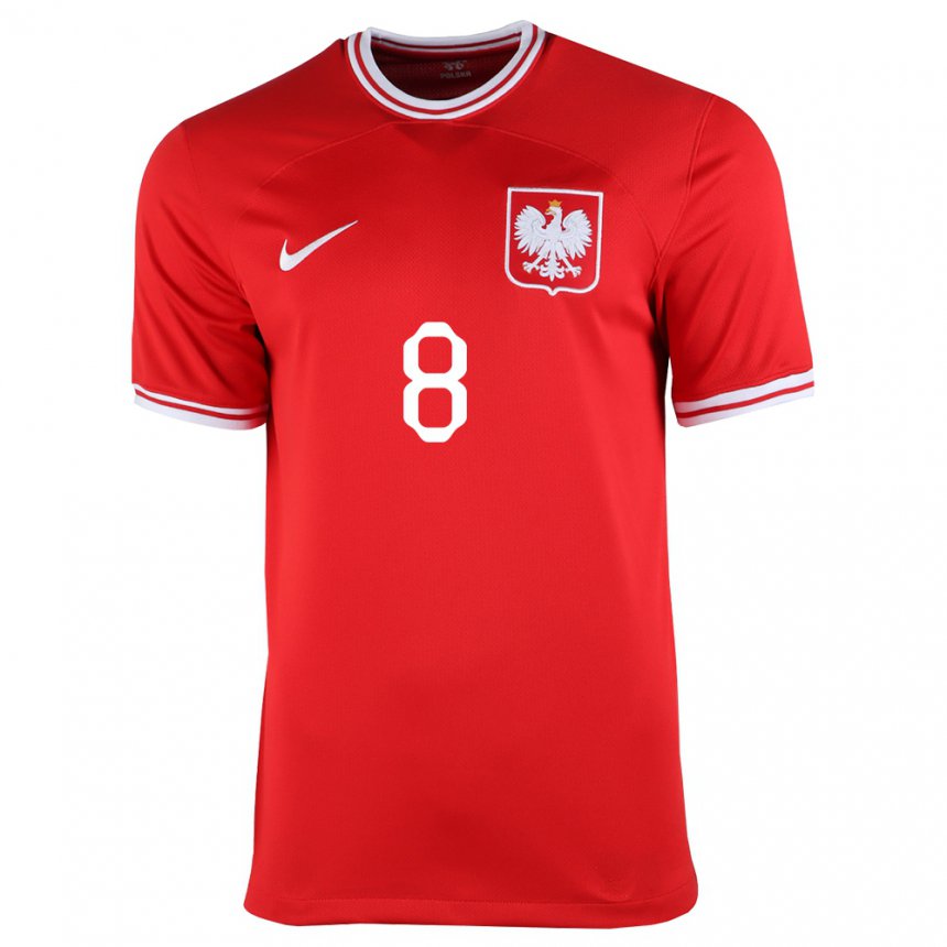 Hombre Camiseta Polonia Szczepan Mucha #8 Rojo 2ª Equipación 22-24 La Camisa