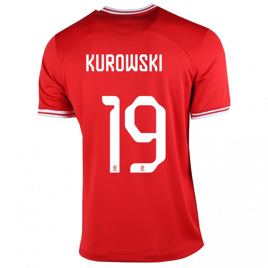 Hombre Camiseta Polonia Milosz Kurowski #19 Rojo 2ª Equipación 22-24 La Camisa