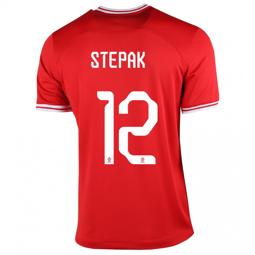 Hombre Camiseta Polonia Jakub Stepak #12 Rojo 2ª Equipación 22-24 La Camisa