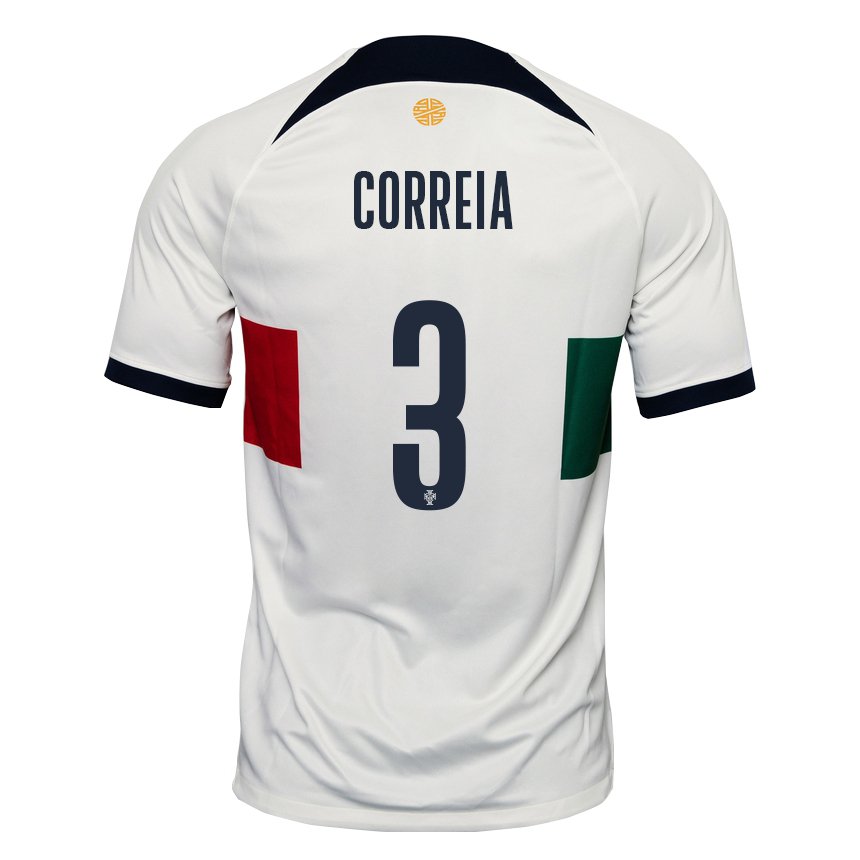 Hombre Camiseta Portugal Alicia Correia #3 Blanco 2ª Equipación 22-24 La Camisa