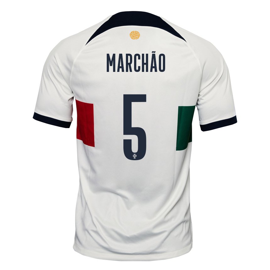Hombre Camiseta Portugal Joana Marchao #5 Blanco 2ª Equipación 22-24 La Camisa
