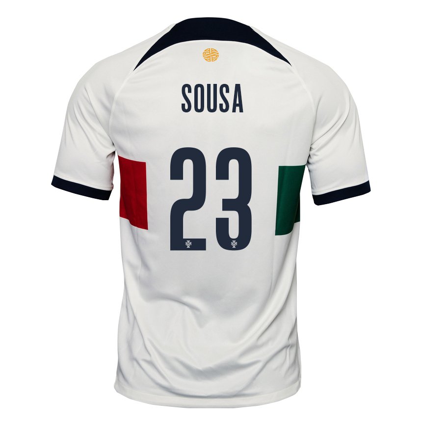 Hombre Camiseta Portugal Afonso Sousa #23 Blanco 2ª Equipación 22-24 La Camisa