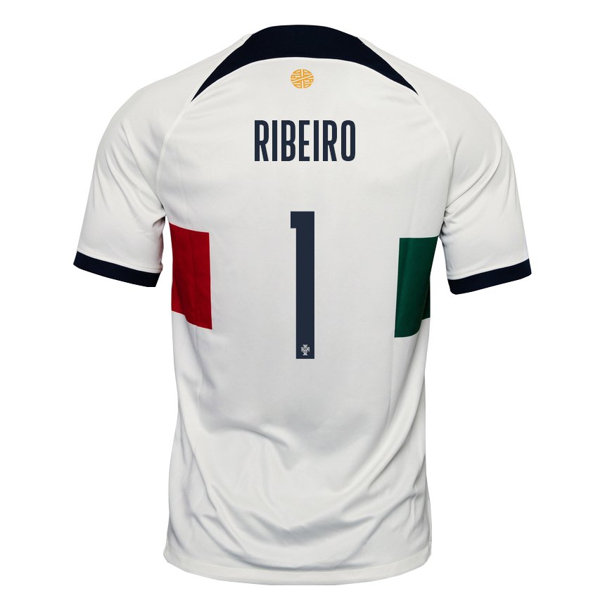 Hombre Camiseta Portugal Goncalo Ribeiro #1 Blanco 2ª Equipación 22-24 La Camisa