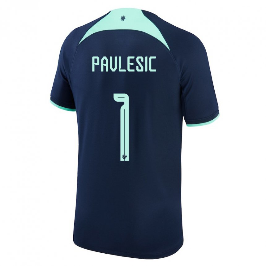 Hombre Camiseta Australia Adam Pavlesic #1 Azul Oscuro 2ª Equipación 22-24 La Camisa
