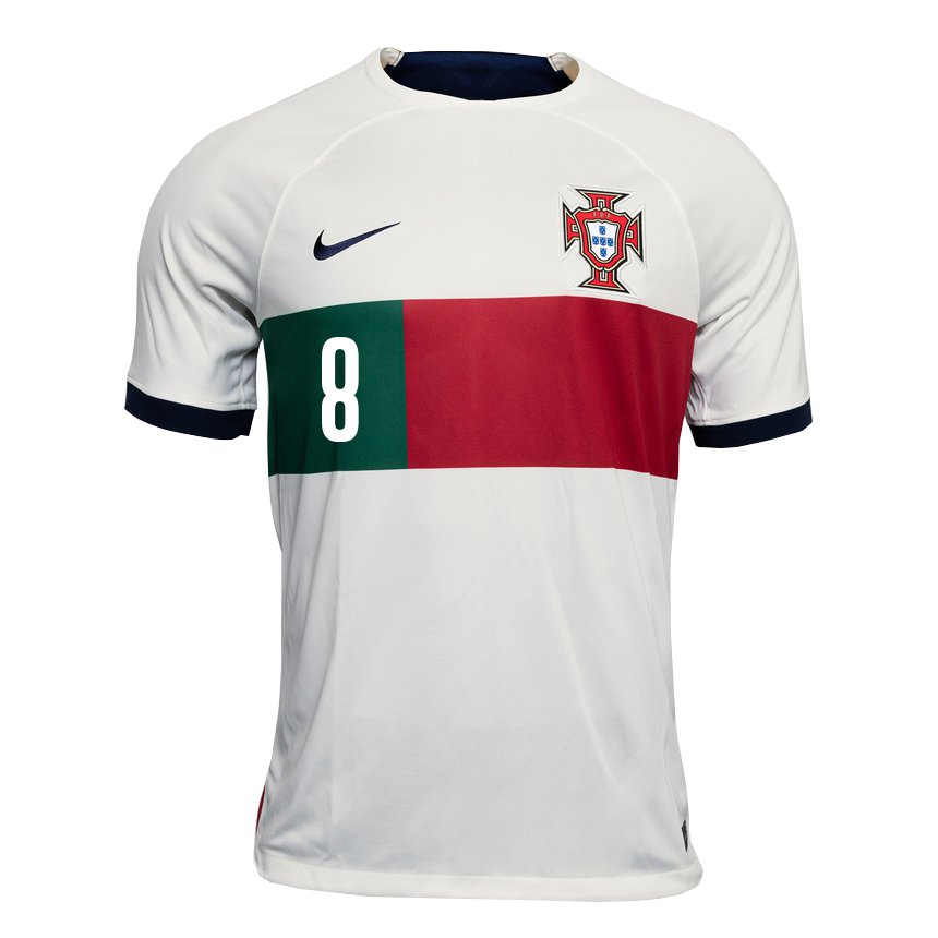 Hombre Camiseta Portugal Joao Teixeira #8 Blanco 2ª Equipación 22-24 La Camisa