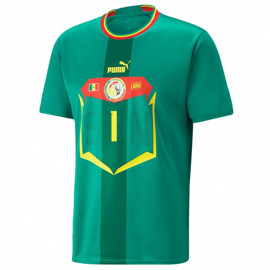 Hombre Camiseta Senegal Cheikh Sarr #1 Verde 2ª Equipación 22-24 La Camisa