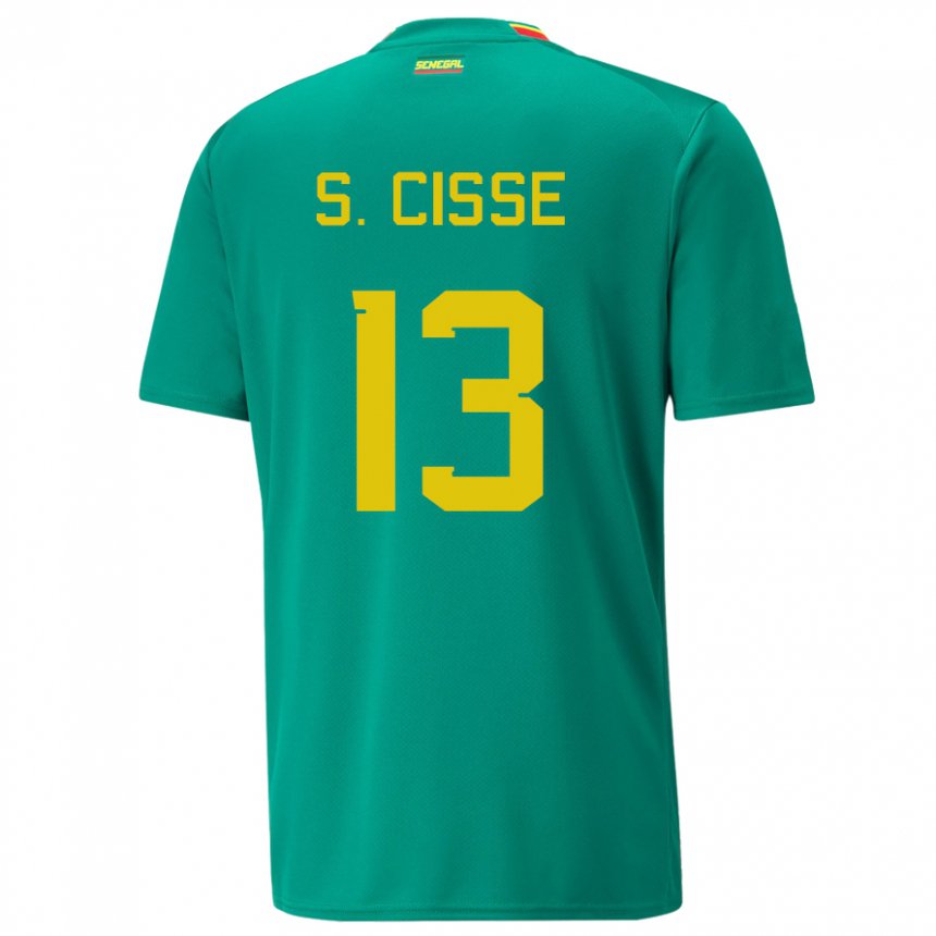 Hombre Camiseta Senegal Souleymane Cisse #13 Verde 2ª Equipación 22-24 La Camisa