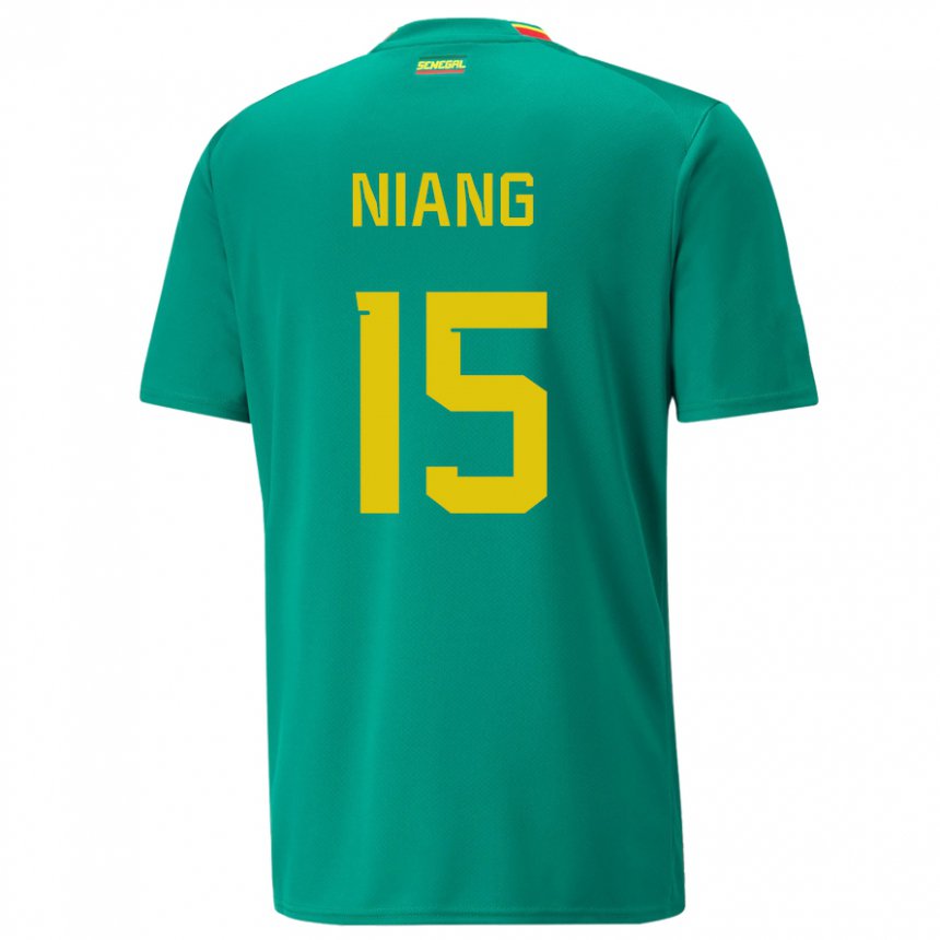 Hombre Camiseta Senegal Ousseynou Niang #15 Verde 2ª Equipación 22-24 La Camisa