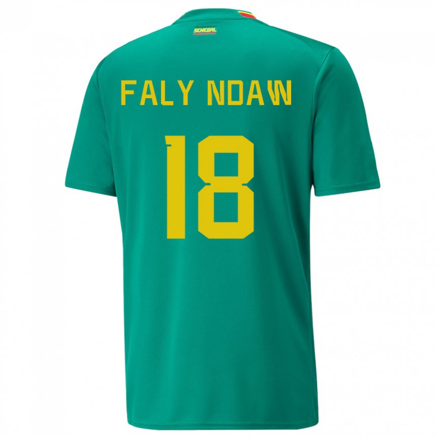 Hombre Camiseta Senegal Faly Ndaw #18 Verde 2ª Equipación 22-24 La Camisa
