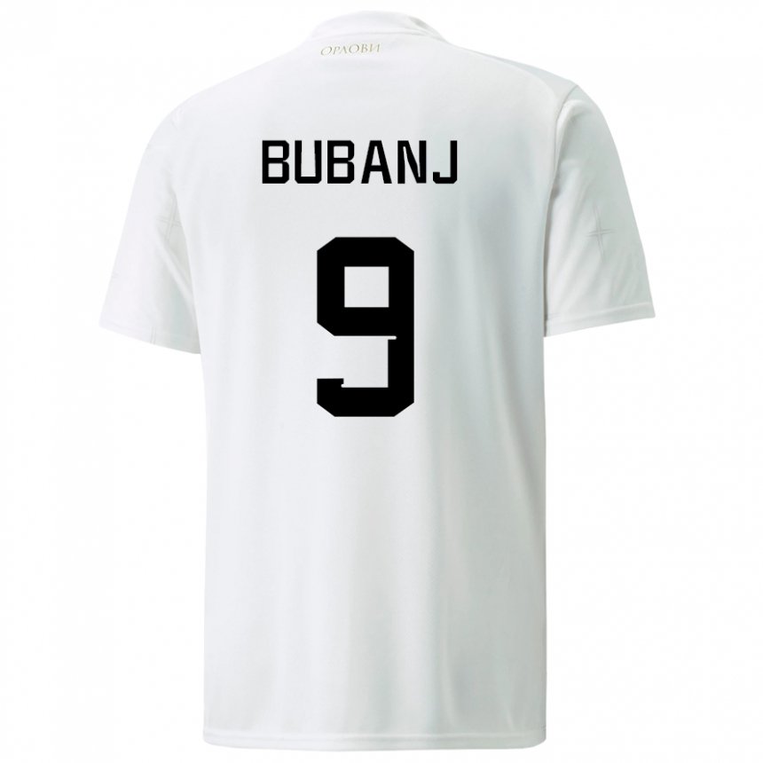 Hombre Camiseta Serbia Mateja Bubanj #9 Blanco 2ª Equipación 22-24 La Camisa