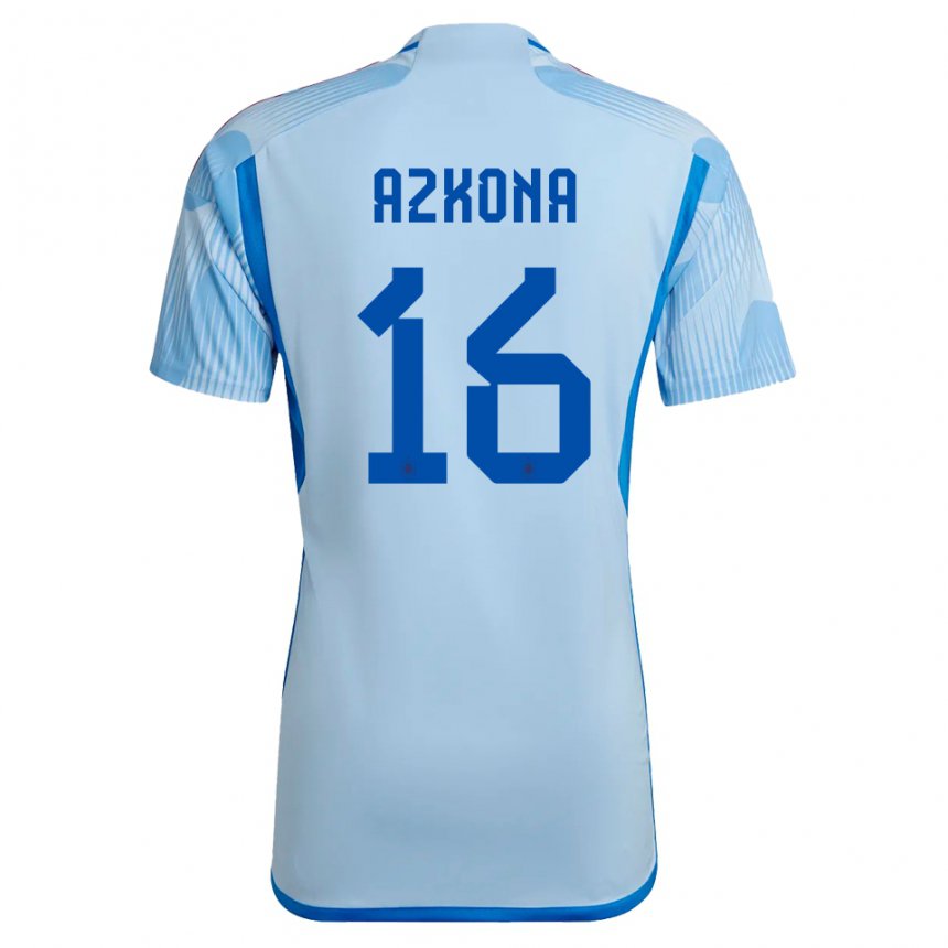 Hombre Camiseta España Ane Azkona #16 Cielo Azul 2ª Equipación 22-24 La Camisa