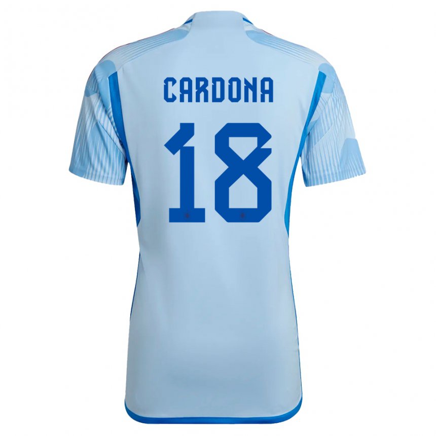 Hombre Camiseta España Marta Cardona #18 Cielo Azul 2ª Equipación 22-24 La Camisa