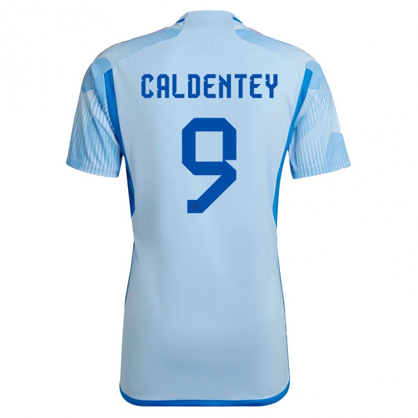 Hombre Camiseta España Mariona Caldentey #9 Cielo Azul 2ª Equipación 22-24 La Camisa