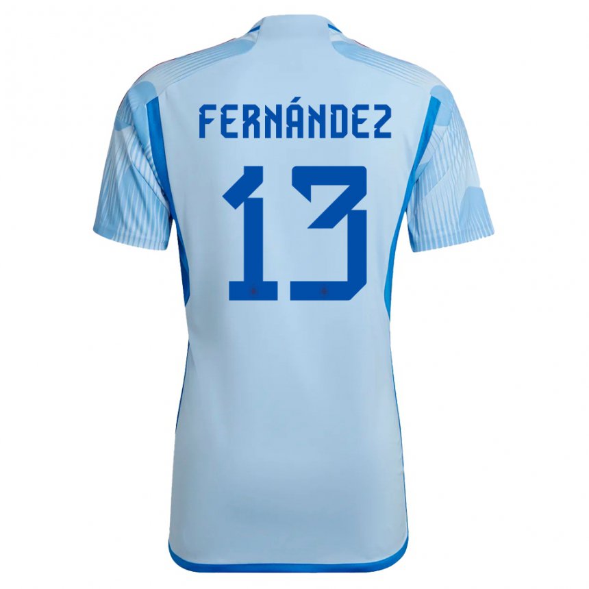 Hombre Camiseta España Cesar Fernandez #13 Cielo Azul 2ª Equipación 22-24 La Camisa