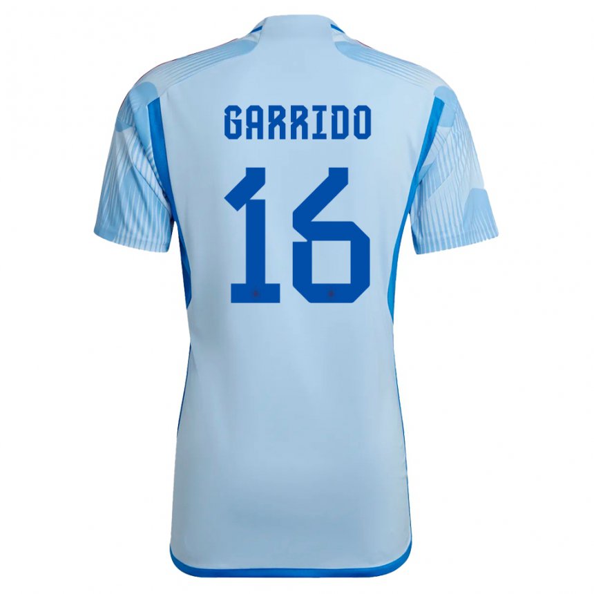 Hombre Camiseta España Aleix Garrido #16 Cielo Azul 2ª Equipación 22-24 La Camisa