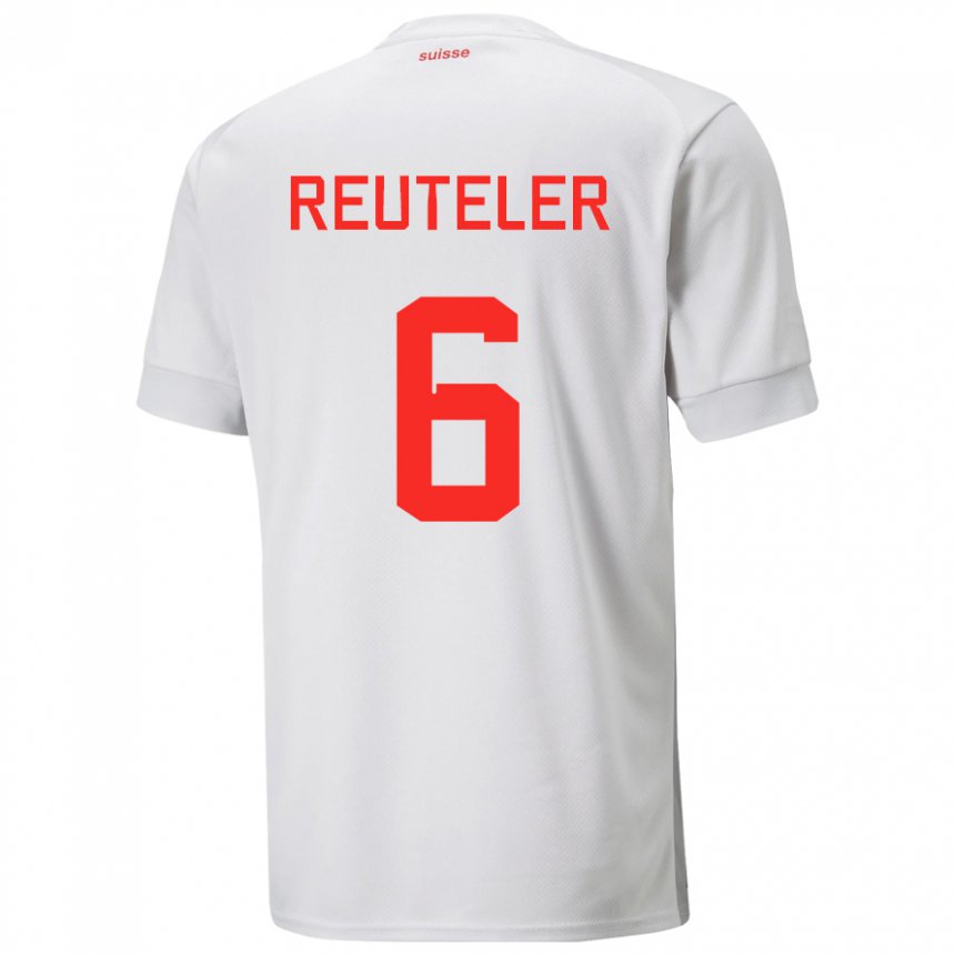Hombre Camiseta Suiza Geraldine Reuteler #6 Blanco 2ª Equipación 22-24 La Camisa