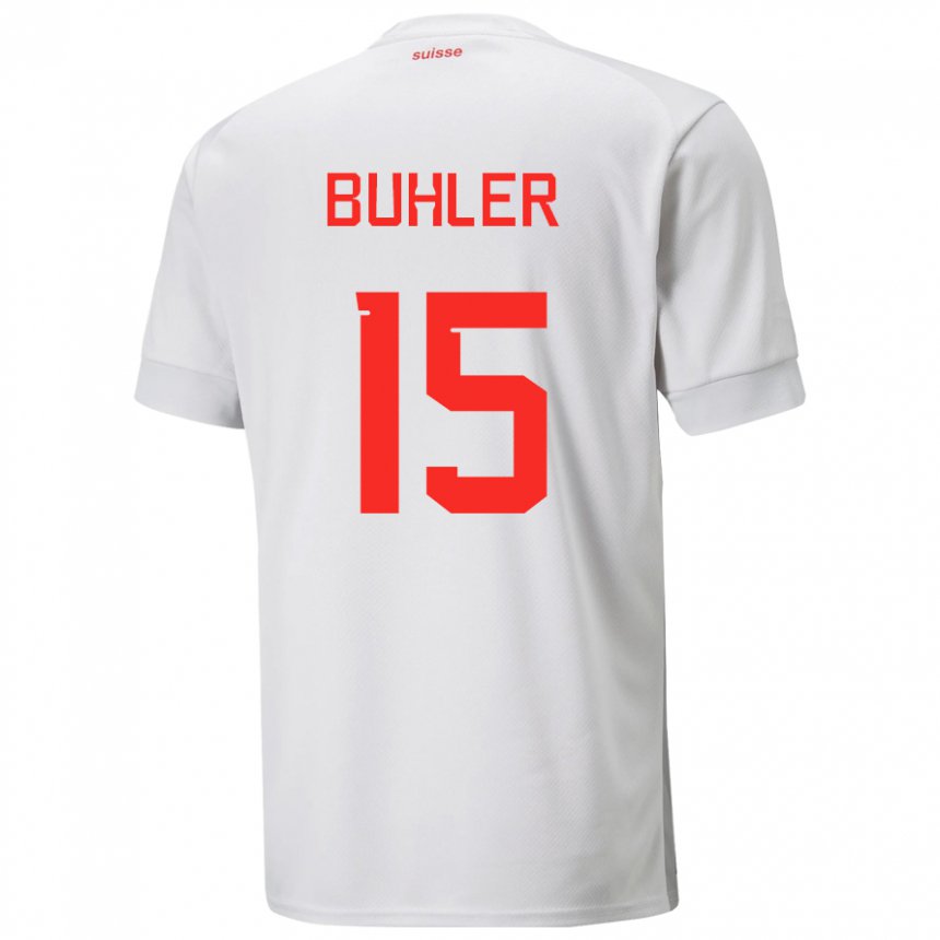 Hombre Camiseta Suiza Luana Buhler #15 Blanco 2ª Equipación 22-24 La Camisa