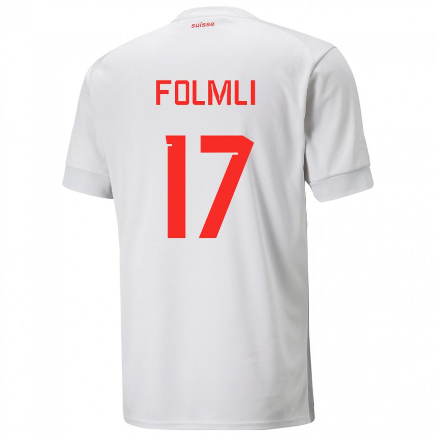 Hombre Camiseta Suiza Svenja Folmli #17 Blanco 2ª Equipación 22-24 La Camisa