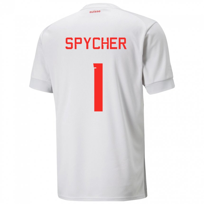 Hombre Camiseta Suiza Tim Spycher #1 Blanco 2ª Equipación 22-24 La Camisa