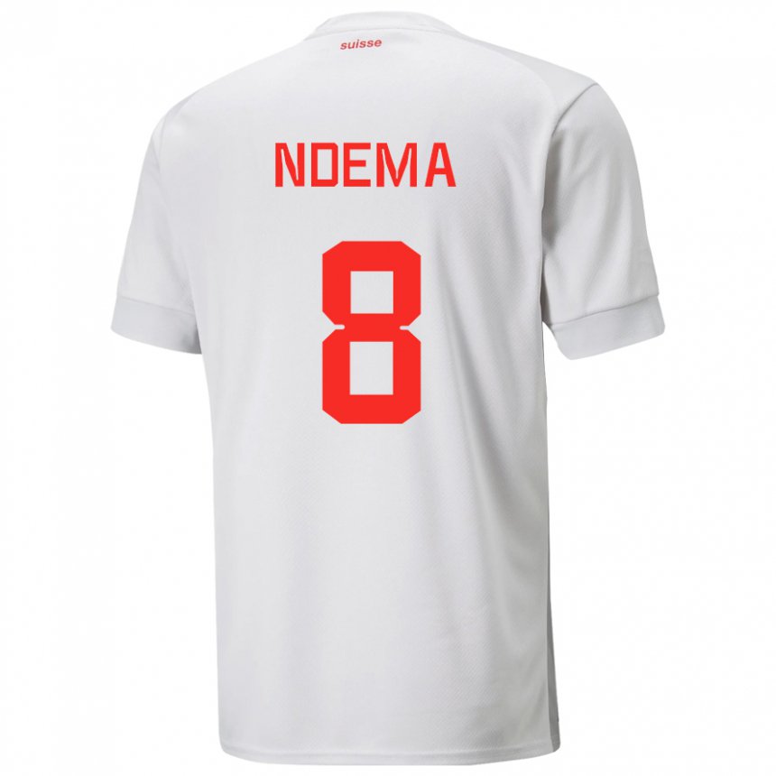 Hombre Camiseta Suiza Lois Ndema #8 Blanco 2ª Equipación 22-24 La Camisa