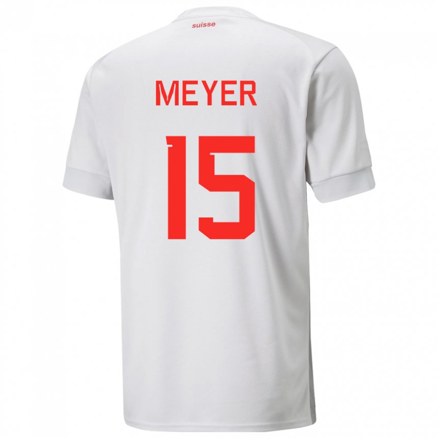 Hombre Camiseta Suiza Leny Meyer #15 Blanco 2ª Equipación 22-24 La Camisa