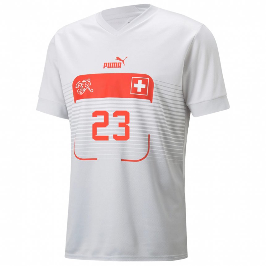 Hombre Camiseta Suiza Leo Buljan #23 Blanco 2ª Equipación 22-24 La Camisa