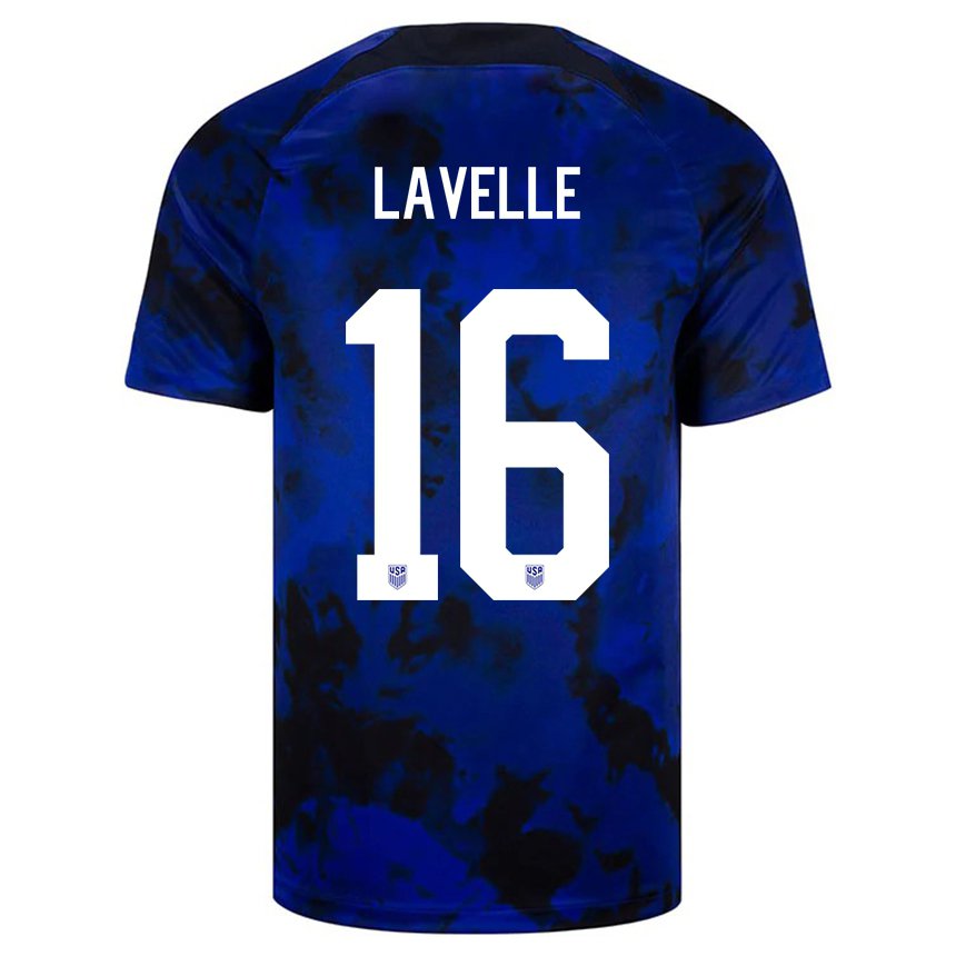 Hombre Camiseta Estados Unidos Rose Lavelle #16 Azul Real 2ª Equipación 22-24 La Camisa
