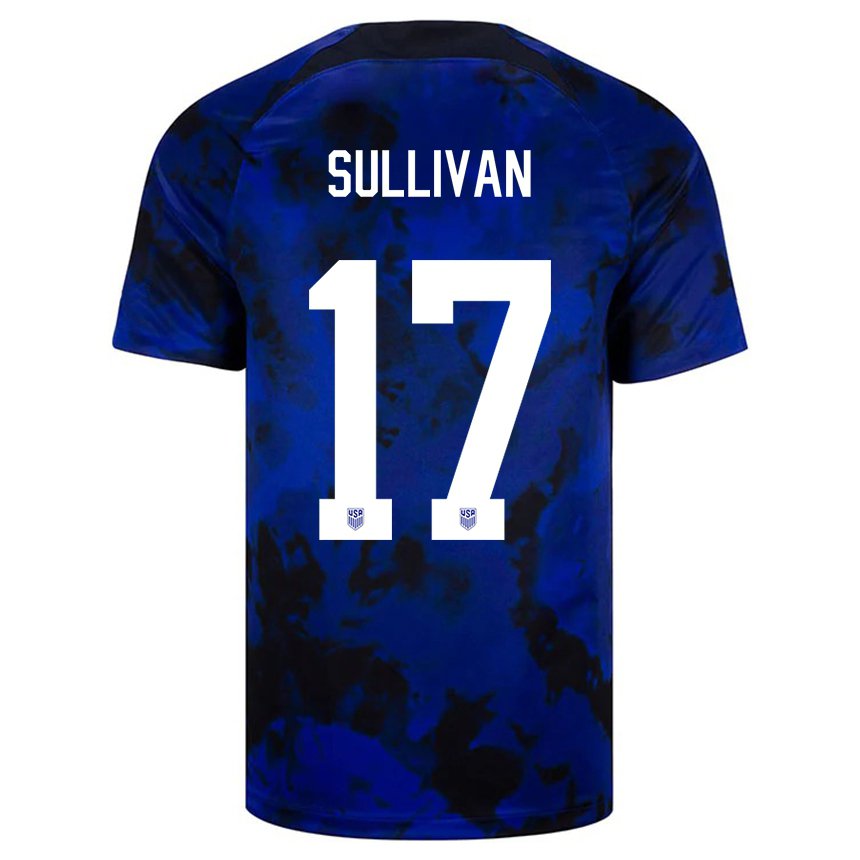 Hombre Camiseta Estados Unidos Andi Sullivan #17 Azul Real 2ª Equipación 22-24 La Camisa