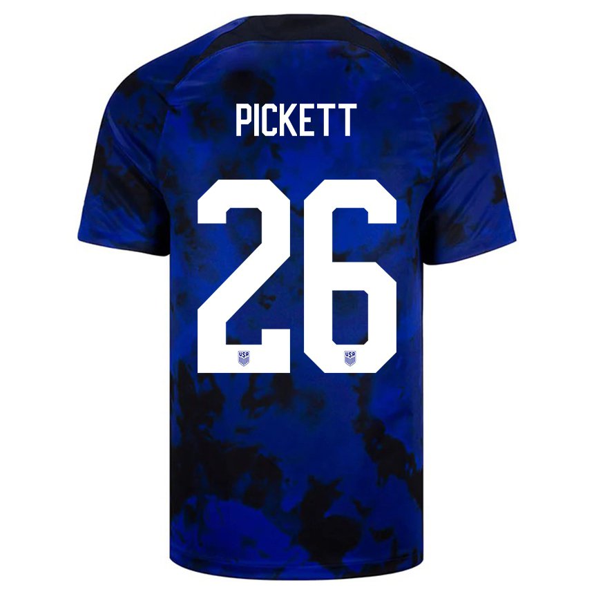 Hombre Camiseta Estados Unidos Carson Pickett #26 Azul Real 2ª Equipación 22-24 La Camisa
