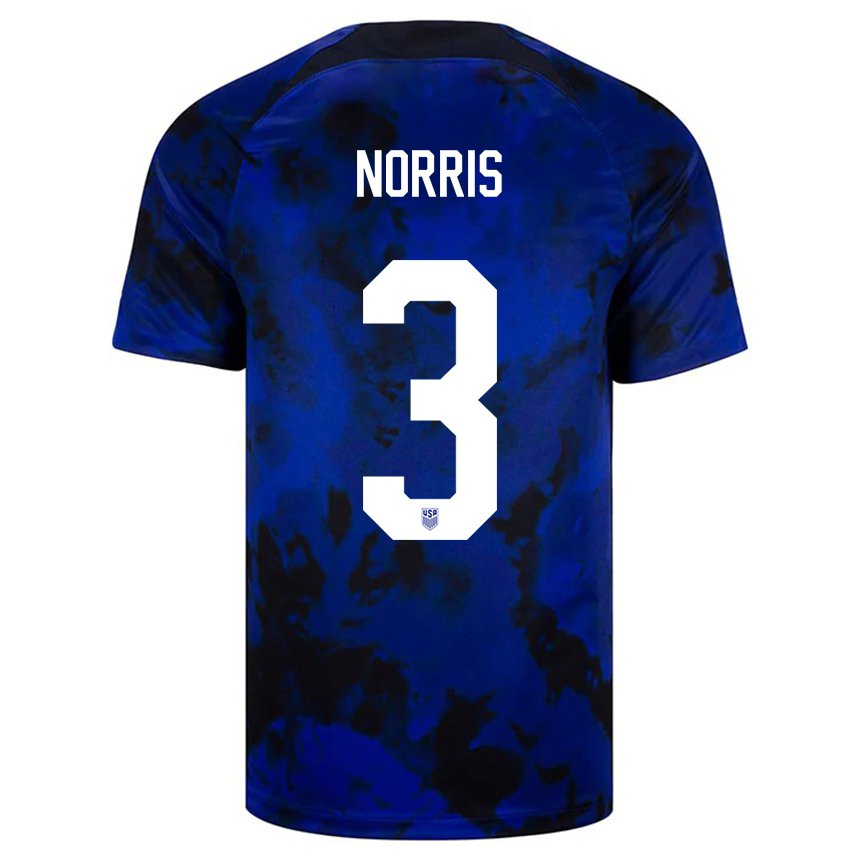 Hombre Camiseta Estados Unidos Nolan Norris #3 Azul Real 2ª Equipación 22-24 La Camisa