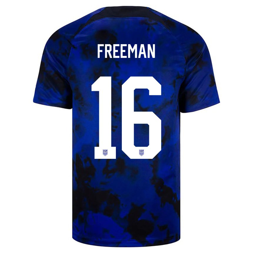 Hombre Camiseta Estados Unidos Alex Freeman #16 Azul Real 2ª Equipación 22-24 La Camisa