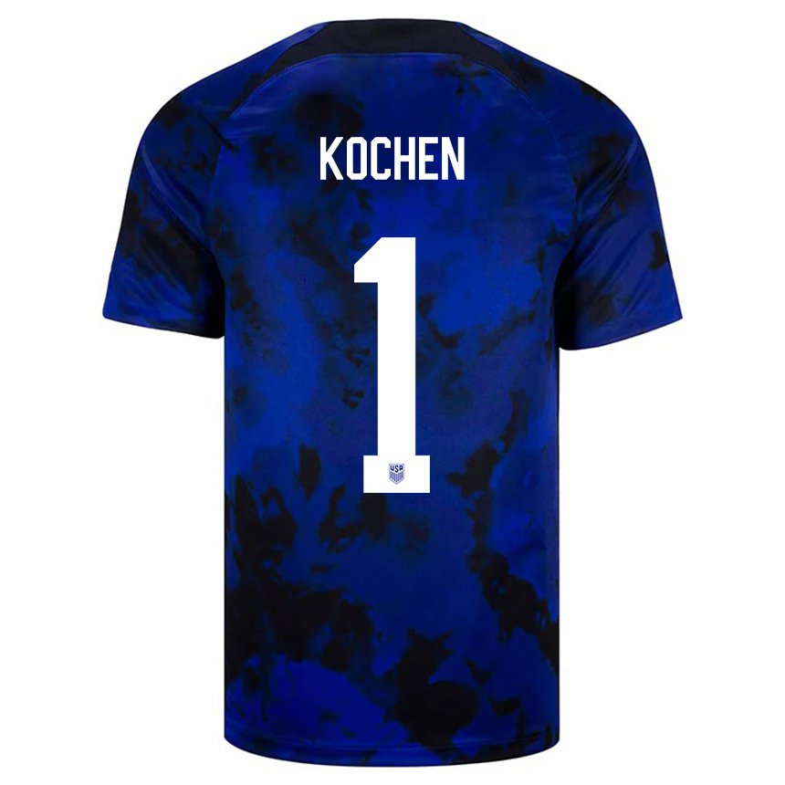 Hombre Camiseta Estados Unidos Diego Kochen #1 Azul Real 2ª Equipación 22-24 La Camisa