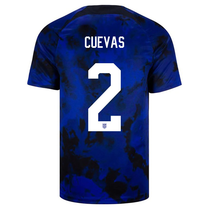 Hombre Camiseta Estados Unidos Mauricio Cuevas #2 Azul Real 2ª Equipación 22-24 La Camisa