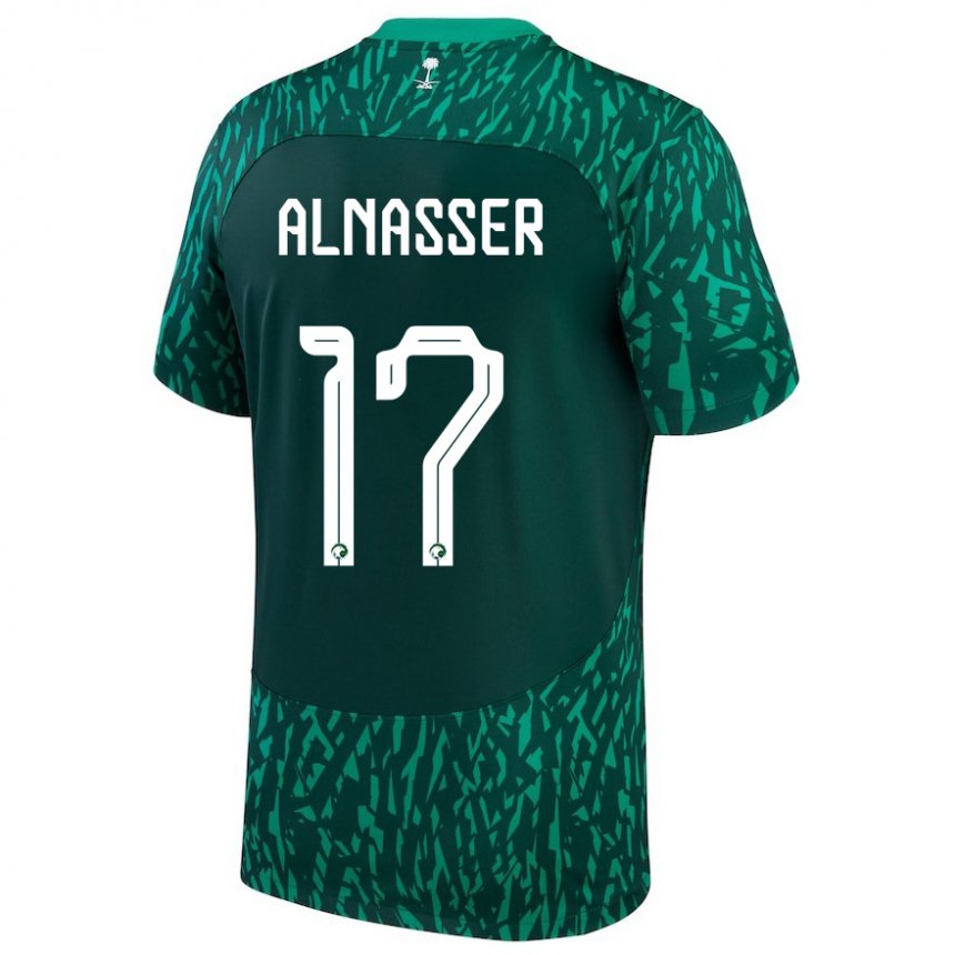 Hombre Camiseta Arabia Saudita Saad Alnasser #17 Verde Oscuro 2ª Equipación 22-24 La Camisa