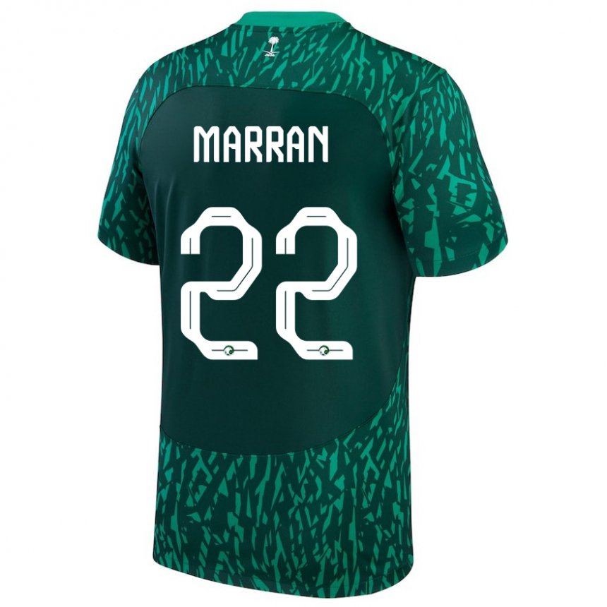 Hombre Camiseta Arabia Saudita Mohammed Marran #22 Verde Oscuro 2ª Equipación 22-24 La Camisa