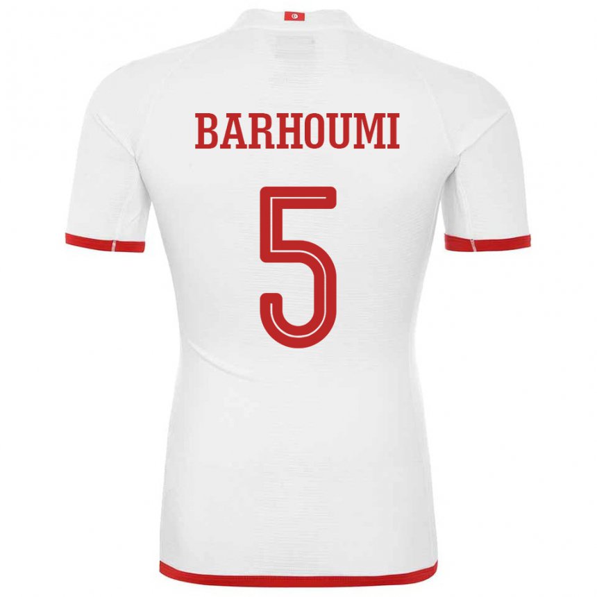 Hombre Camiseta Túnez Jasmina Barhoumi #5 Blanco 2ª Equipación 22-24 La Camisa