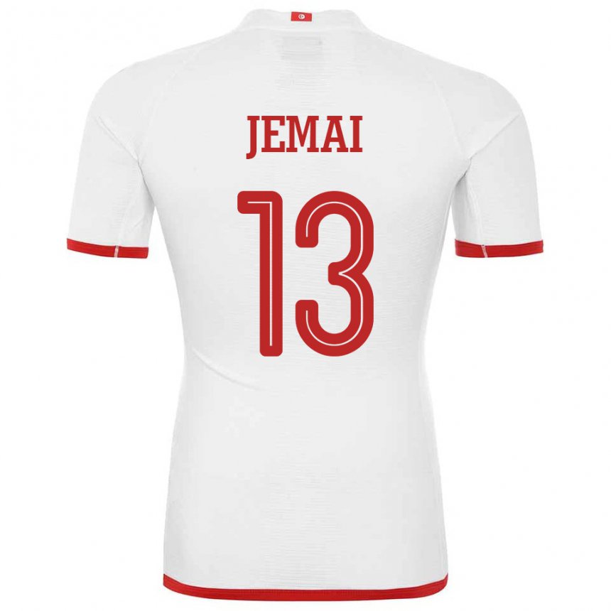 Hombre Camiseta Túnez Yasmine Jemai #13 Blanco 2ª Equipación 22-24 La Camisa