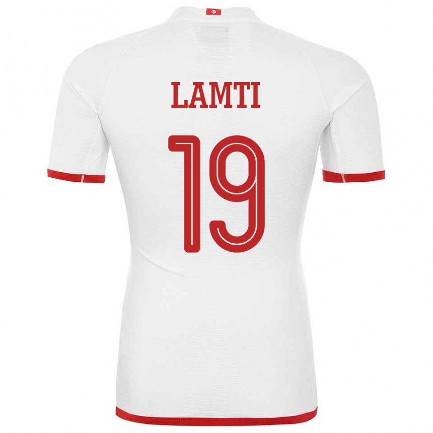 Hombre Camiseta Túnez Chirine Lamti #19 Blanco 2ª Equipación 22-24 La Camisa