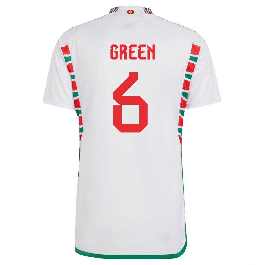 Hombre Camiseta Gales Josephine Green #6 Blanco 2ª Equipación 22-24 La Camisa