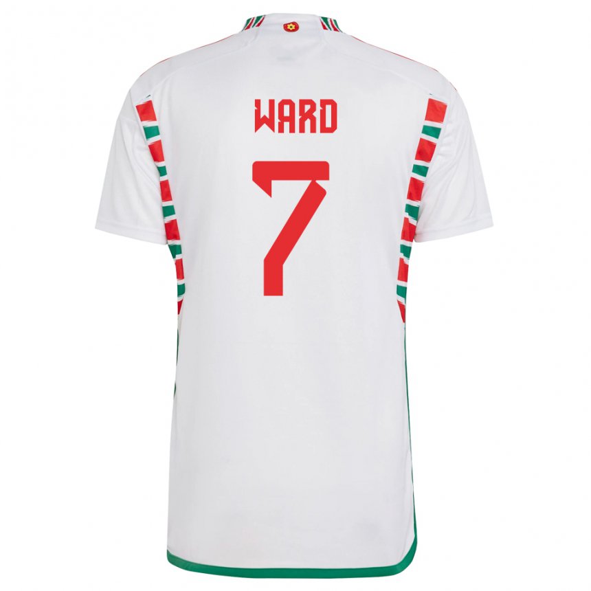 Hombre Camiseta Gales Helen Ward #7 Blanco 2ª Equipación 22-24 La Camisa