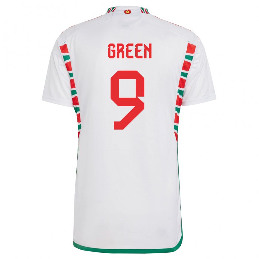 Hombre Camiseta Gales Kayleigh Green #9 Blanco 2ª Equipación 22-24 La Camisa