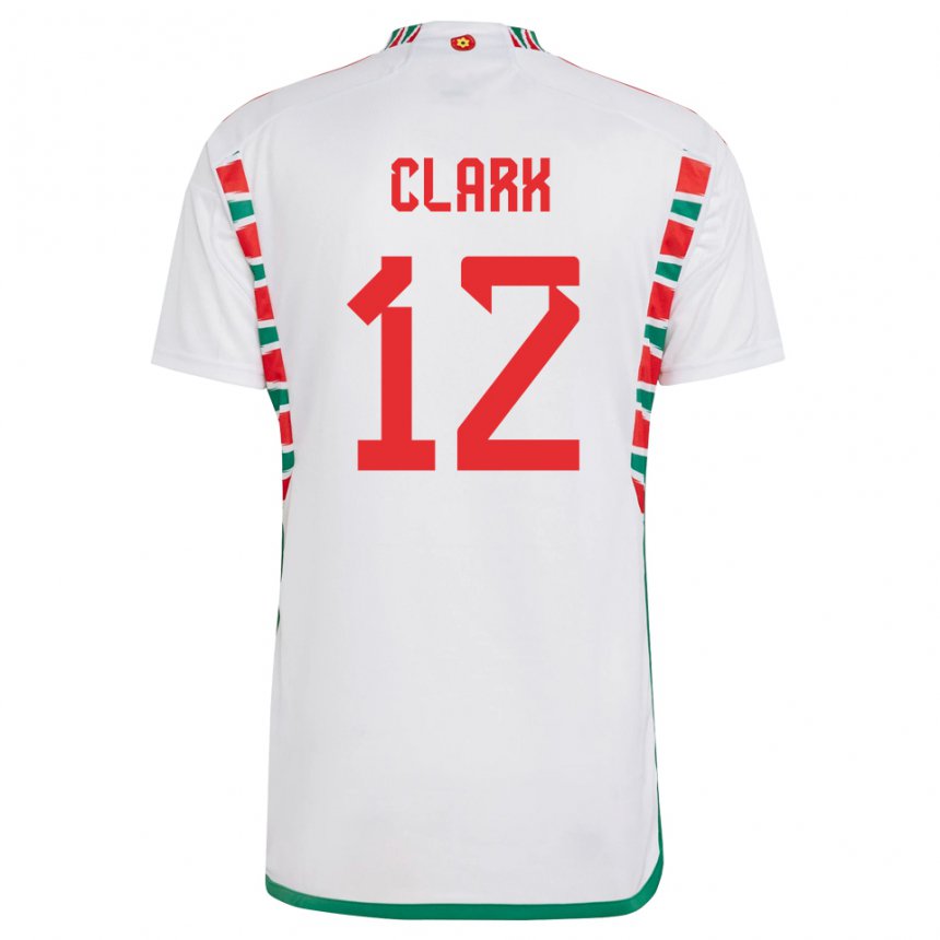 Hombre Camiseta Gales Olivia Clark #12 Blanco 2ª Equipación 22-24 La Camisa