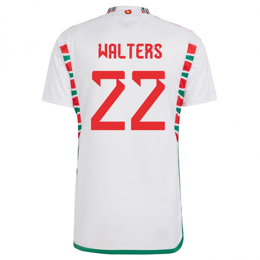 Hombre Camiseta Gales Georgia Walters #22 Blanco 2ª Equipación 22-24 La Camisa