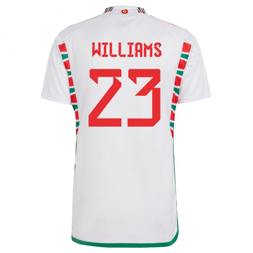 Hombre Camiseta Gales Chloe Williams #23 Blanco 2ª Equipación 22-24 La Camisa
