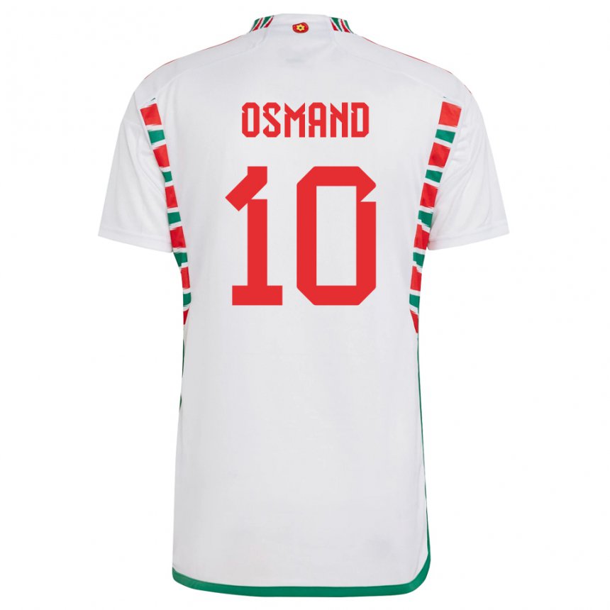 Hombre Camiseta Gales Callum Osmand #10 Blanco 2ª Equipación 22-24 La Camisa